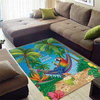 5 Oclock Somewhere Area Rug Hawaii Parrots Cocktail Summer Beach Vibe - Polynesian Pride