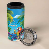 5 Oclock Somewhere 4 in 1 Can Cooler Tumbler Hawaii Parrots Cocktail Summer Beach Vibe - Polynesian Pride
