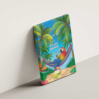 5 Oclock Somewhere Canvas Wall Art Hawaii Parrots Cocktail Summer Beach Vibe - Polynesian Pride