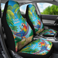 5 Oclock Somewhere Car Seat Cover Hawaii Parrots Cocktail Summer Beach Vibe - Polynesian Pride