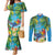 5 Oclock Somewhere Couples Matching Mermaid Dress and Long Sleeve Button Shirt Hawaii Parrots Cocktail Summer Beach Vibe - Polynesian Pride