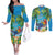 5 Oclock Somewhere Couples Matching Off The Shoulder Long Sleeve Dress and Long Sleeve Button Shirt Hawaii Parrots Cocktail Summer Beach Vibe - Polynesian Pride
