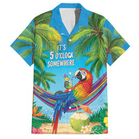 5 Oclock Somewhere Family Matching Puletasi and Hawaiian Shirt Hawaii Parrots Cocktail Summer Beach Vibe - Polynesian Pride