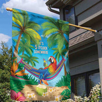 5 Oclock Somewhere Garden Flag Hawaii Parrots Cocktail Summer Beach Vibe - Polynesian Pride