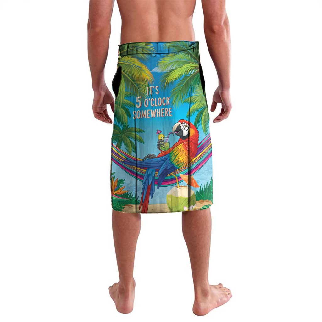 5 Oclock Somewhere Lavalava Hawaii Parrots Cocktail Summer Beach Vibe - Polynesian Pride