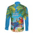 5 Oclock Somewhere Long Sleeve Button Shirt Hawaii Parrots Cocktail Summer Beach Vibe - Polynesian Pride