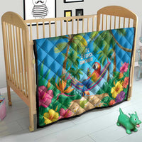 5 Oclock Somewhere Quilt Hawaii Parrots Cocktail Summer Beach Vibe - Polynesian Pride