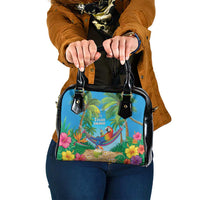 5 Oclock Somewhere Shoulder Handbag Hawaii Parrots Cocktail Summer Beach Vibe - Polynesian Pride