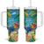 5 Oclock Somewhere Tumbler With Handle Hawaii Parrots Cocktail Summer Beach Vibe - Polynesian Pride