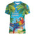 5 Oclock Somewhere Women V-Neck T-Shirt Hawaii Parrots Cocktail Summer Beach Vibe - Polynesian Pride