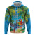 5 Oclock Somewhere Zip Hoodie Hawaii Parrots Cocktail Summer Beach Vibe - Polynesian Pride