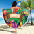 5 Oclock Somewhere Personalized Beach Blanket Hawaii Parrots Plumeria Summer Vibe - Polynesian Pride