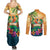 5 Oclock Somewhere Personalized Couples Matching Summer Maxi Dress and Long Sleeve Button Shirt Hawaii Parrots Plumeria Summer Vibe - Polynesian Pride