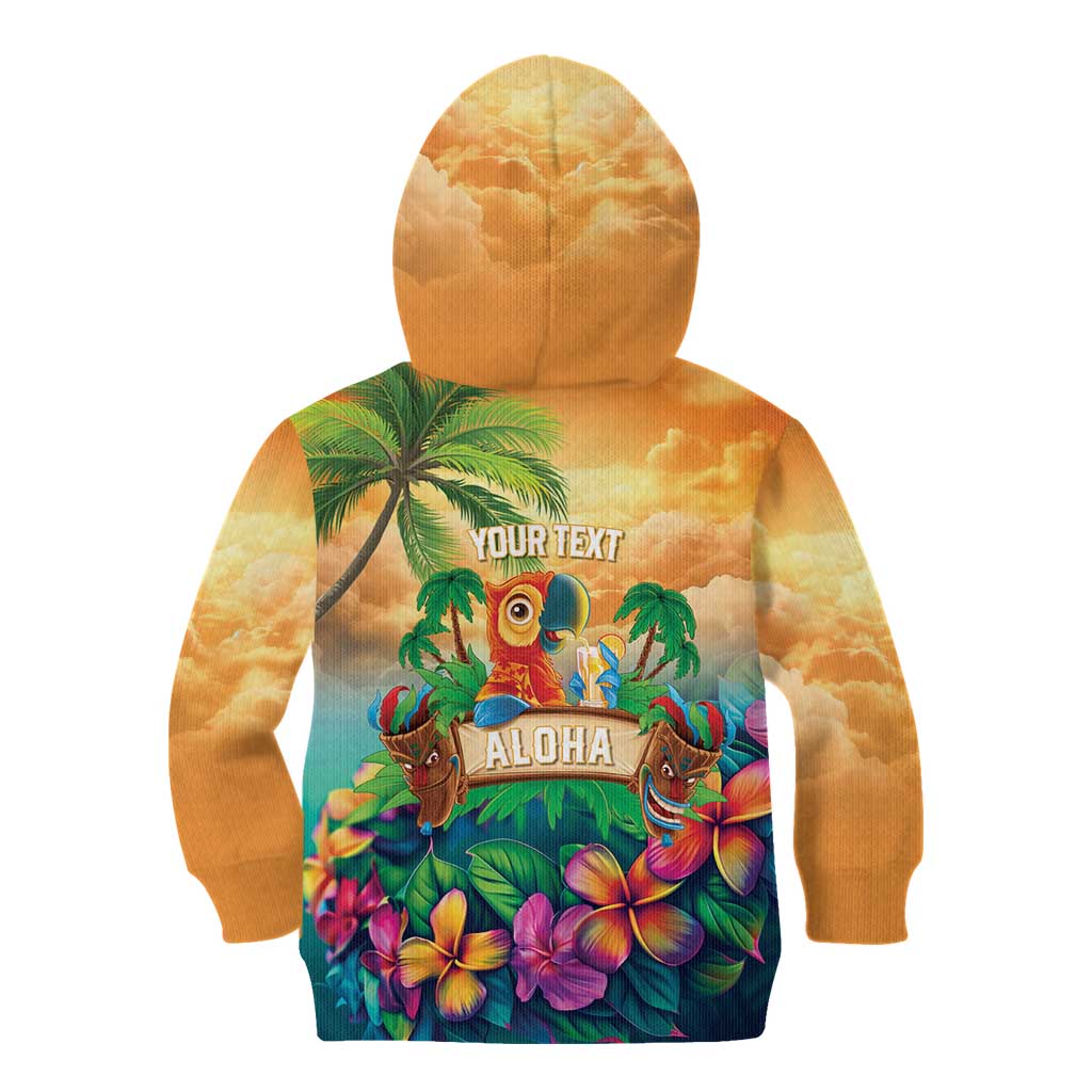 5 Oclock Somewhere Personalized Kid Hoodie Hawaii Parrots Plumeria Summer Vibe - Polynesian Pride
