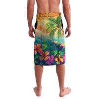 5 Oclock Somewhere Personalized Lavalava Hawaii Parrots Plumeria Summer Vibe - Polynesian Pride