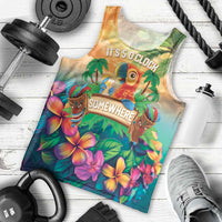 5 Oclock Somewhere Personalized Men Tank Top Hawaii Parrots Plumeria Summer Vibe - Polynesian Pride
