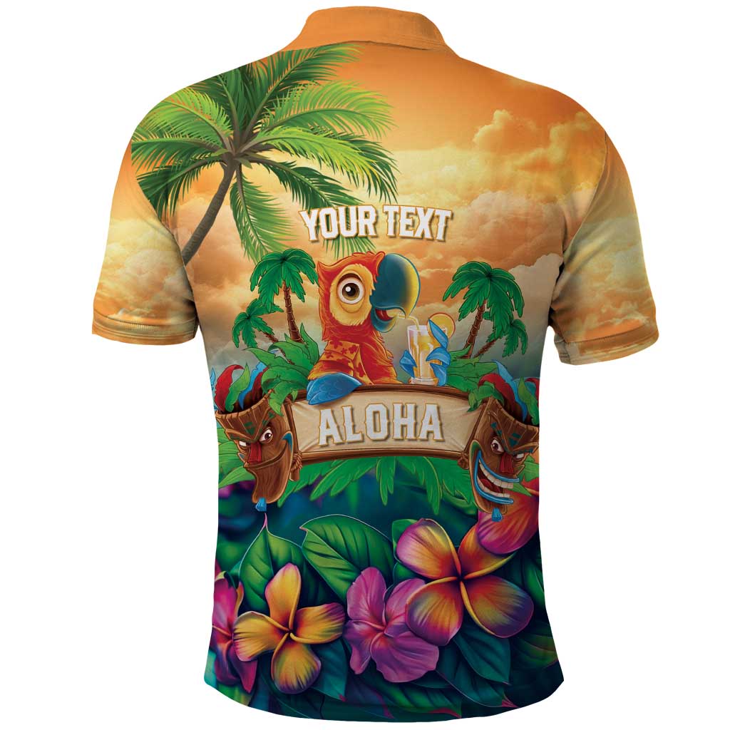 5 Oclock Somewhere Personalized Polo Shirt Hawaii Parrots Plumeria Summer Vibe - Polynesian Pride