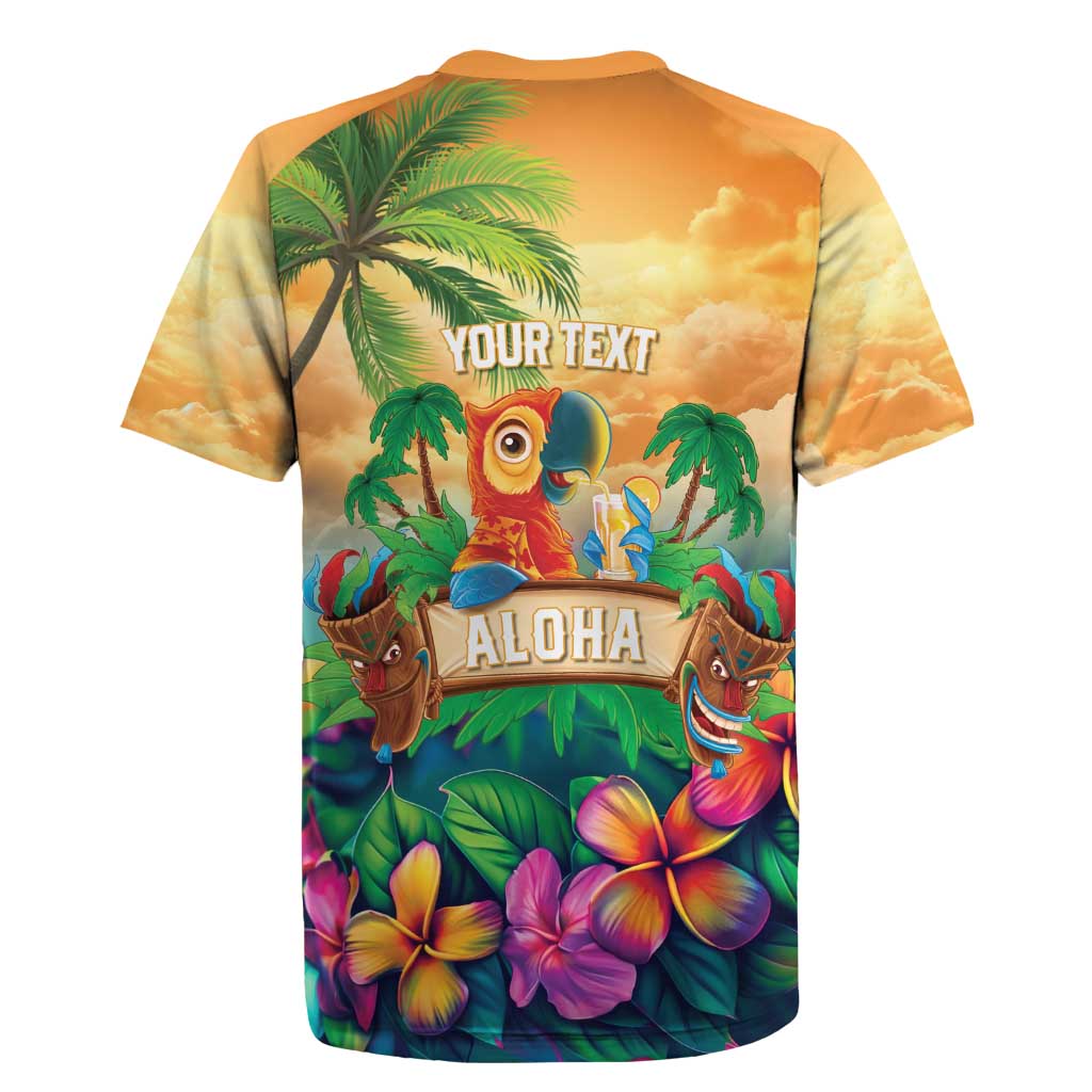 5 Oclock Somewhere Personalized Rugby Jersey Hawaii Parrots Plumeria Summer Vibe - Polynesian Pride