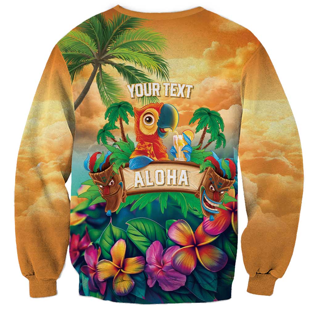 5 Oclock Somewhere Personalized Sweatshirt Hawaii Parrots Plumeria Summer Vibe - Polynesian Pride