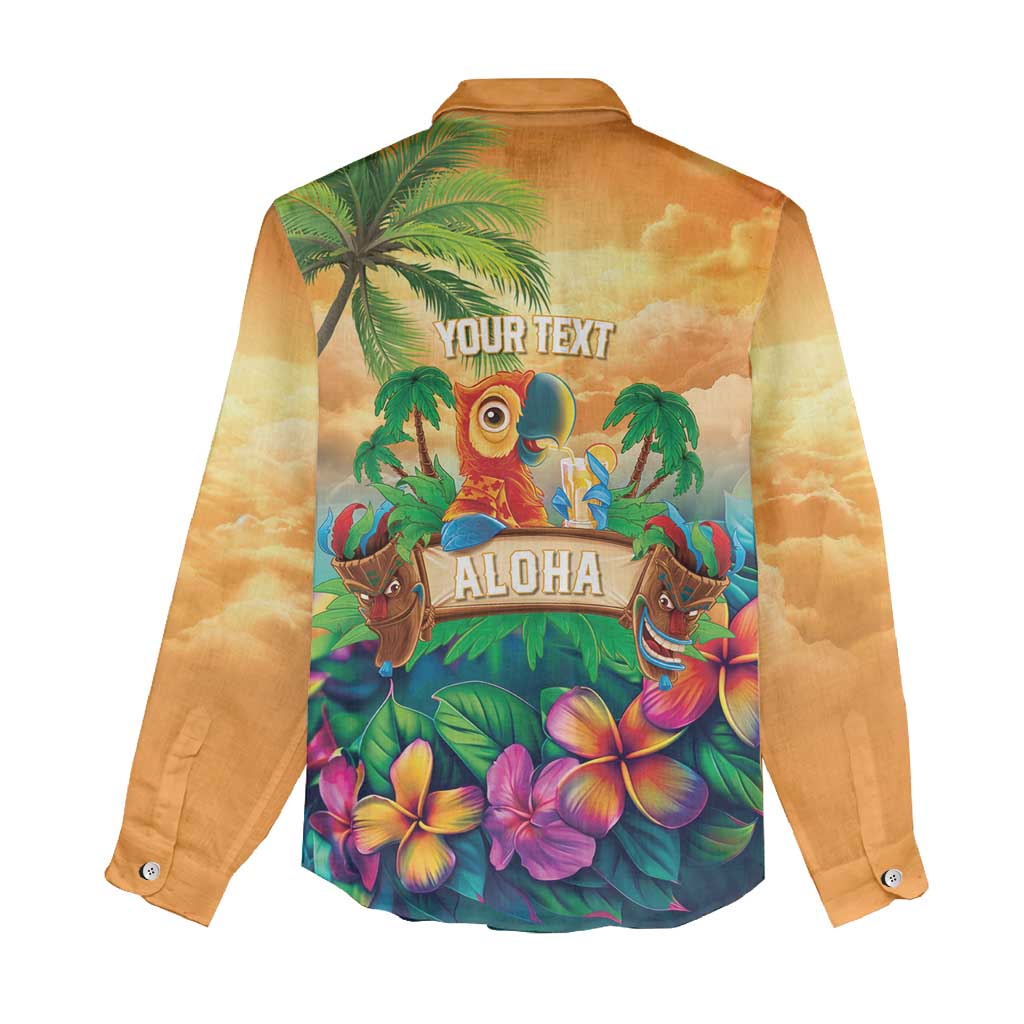 5 Oclock Somewhere Personalized Women Casual Shirt Hawaii Parrots Plumeria Summer Vibe - Polynesian Pride