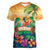 5 Oclock Somewhere Personalized Women V-Neck T-Shirt Hawaii Parrots Plumeria Summer Vibe - Polynesian Pride