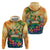 5 Oclock Somewhere Personalized Zip Hoodie Hawaii Parrots Plumeria Summer Vibe - Polynesian Pride