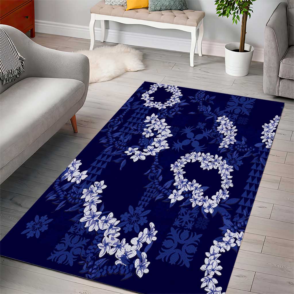 Mokihana Maile and Ilima Leis Area Rug Uliuli Hawaiian Tapa Quilt Pattern - Polynesian Pride