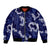 Mokihana Maile and Ilima Leis Bomber Jacket Uliuli Hawaiian Tapa Quilt Pattern - Polynesian Pride