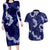 Mokihana Maile and Ilima Leis Couples Matching Long Sleeve Bodycon Dress and Hawaiian Shirt Uliuli Hawaiian Tapa Quilt Pattern - Polynesian Pride