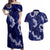 Mokihana Maile and Ilima Leis Couples Matching Off Shoulder Maxi Dress and Hawaiian Shirt Uliuli Hawaiian Tapa Quilt Pattern - Polynesian Pride