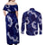 Mokihana Maile and Ilima Leis Couples Matching Off Shoulder Maxi Dress and Long Sleeve Button Shirt Uliuli Hawaiian Tapa Quilt Pattern - Polynesian Pride