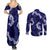Mokihana Maile and Ilima Leis Couples Matching Summer Maxi Dress and Long Sleeve Button Shirt Uliuli Hawaiian Tapa Quilt Pattern - Polynesian Pride