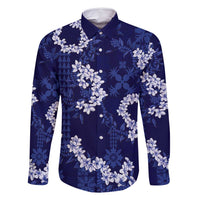 Mokihana Maile and Ilima Leis Family Matching Long Sleeve Bodycon Dress and Hawaiian Shirt Uliuli Hawaiian Tapa Quilt Pattern - Polynesian Pride