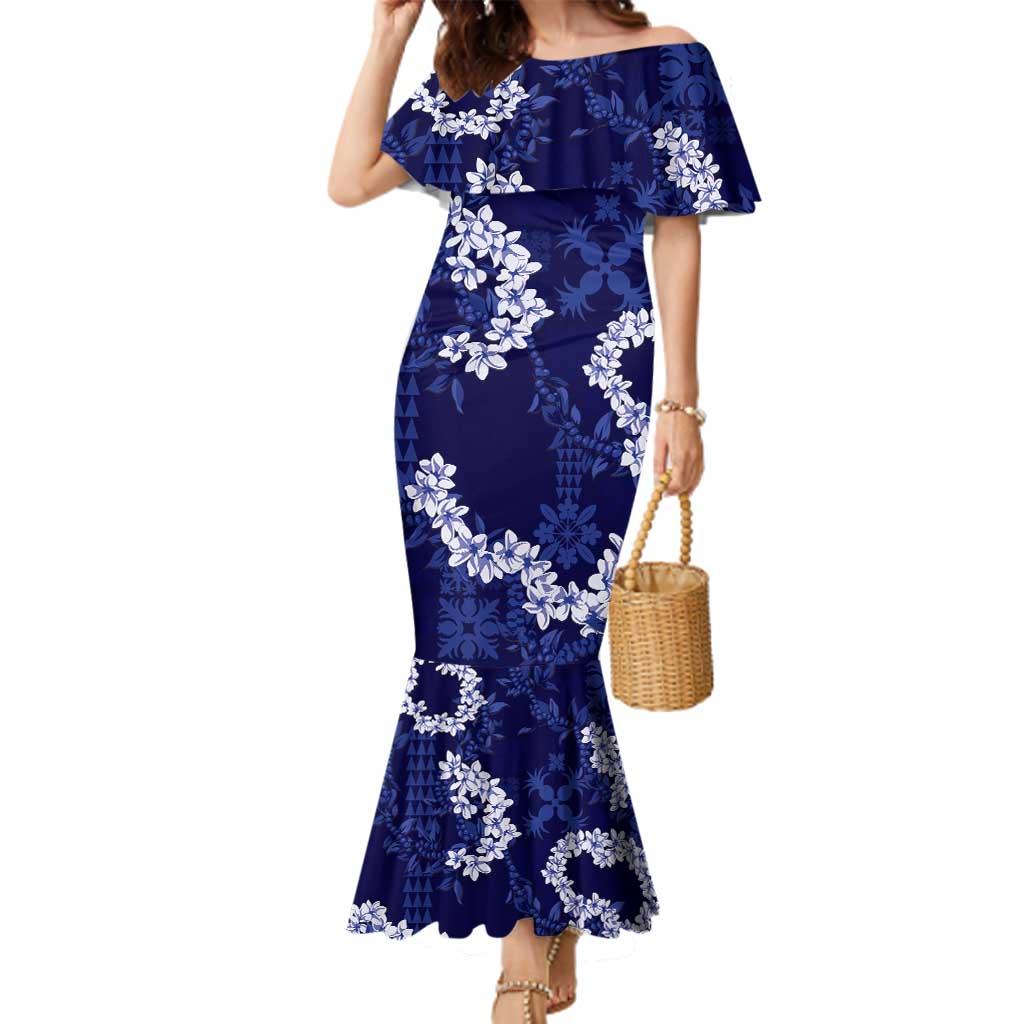 Mokihana Maile and Ilima Leis Family Matching Mermaid Dress and Hawaiian Shirt Uliuli Hawaiian Tapa Quilt Pattern - Polynesian Pride