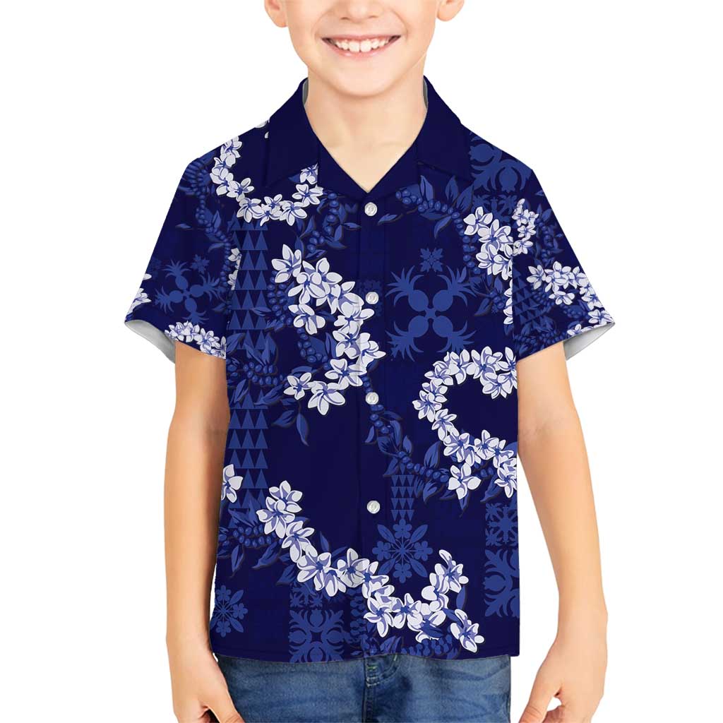 Mokihana Maile and Ilima Leis Family Matching Off Shoulder Short Dress and Hawaiian Shirt Uliuli Hawaiian Tapa Quilt Pattern - Polynesian Pride