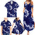 Mokihana Maile and Ilima Leis Family Matching Summer Maxi Dress and Hawaiian Shirt Uliuli Hawaiian Tapa Quilt Pattern - Polynesian Pride