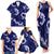 Mokihana Maile and Ilima Leis Family Matching Tank Maxi Dress and Hawaiian Shirt Uliuli Hawaiian Tapa Quilt Pattern - Polynesian Pride