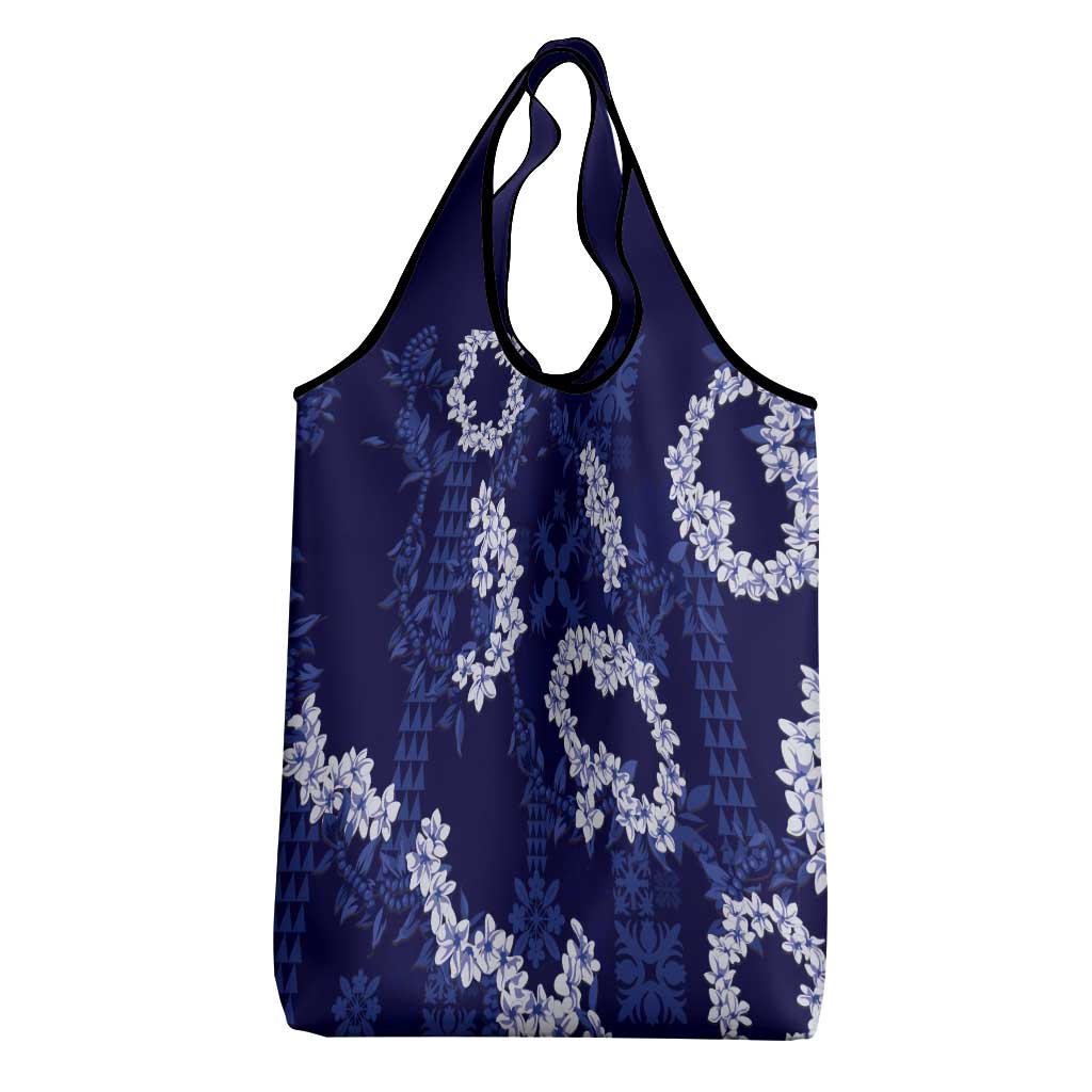 Mokihana Maile and Ilima Leis Grocery Bag Uliuli Hawaiian Tapa Quilt Pattern - Polynesian Pride
