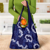 Mokihana Maile and Ilima Leis Grocery Bag Uliuli Hawaiian Tapa Quilt Pattern - Polynesian Pride
