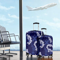 Mokihana Maile and Ilima Leis Luggage Cover Uliuli Hawaiian Tapa Quilt Pattern - Polynesian Pride