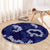 Mokihana Maile and Ilima Leis Round Carpet Uliuli Hawaiian Tapa Quilt Pattern - Polynesian Pride