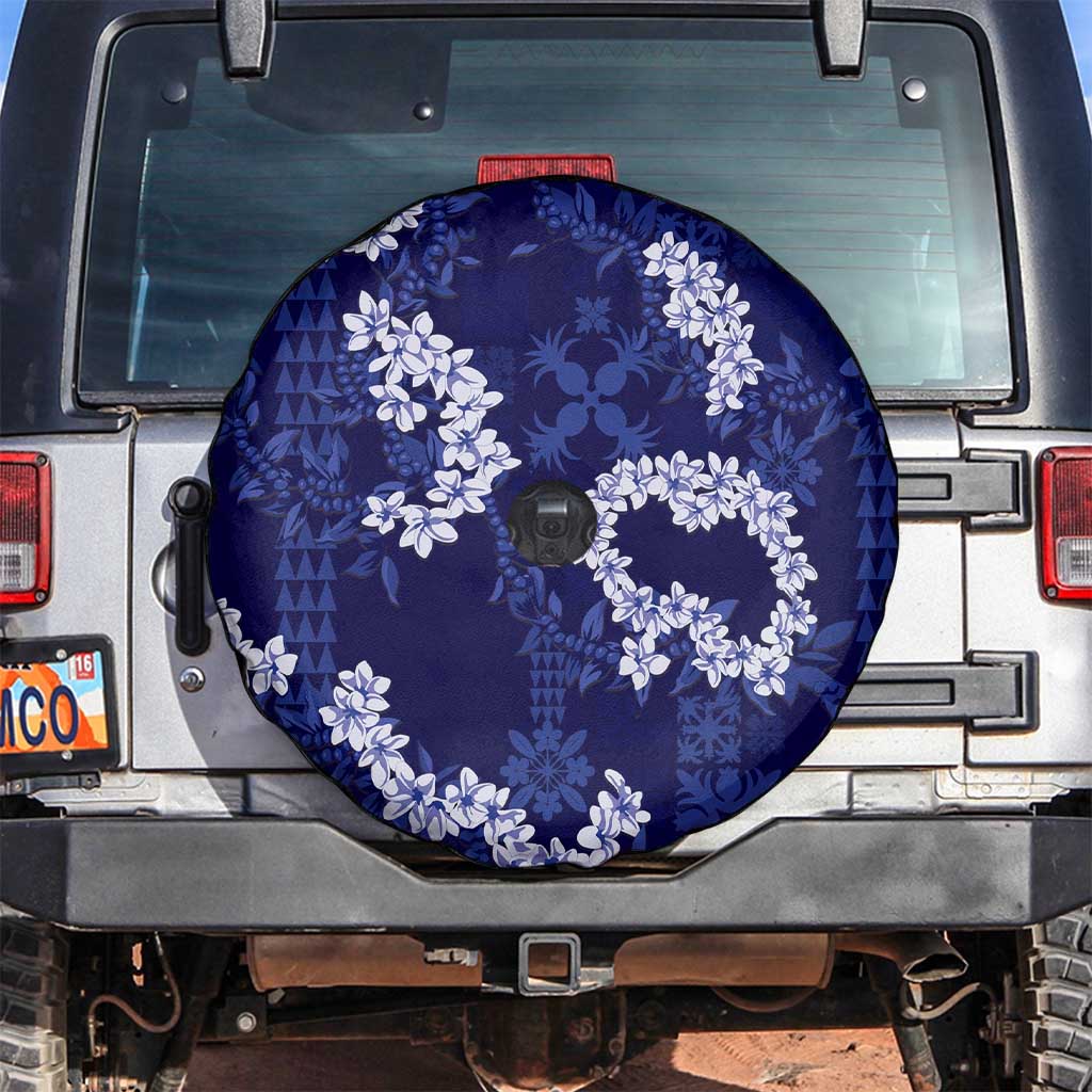 Mokihana Maile and Ilima Leis Spare Tire Cover Uliuli Hawaiian Tapa Quilt Pattern - Polynesian Pride