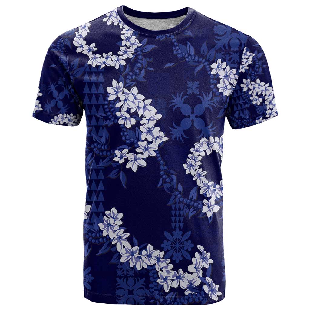 Mokihana Maile and Ilima Leis T Shirt Uliuli Hawaiian Tapa Quilt Pattern - Polynesian Pride