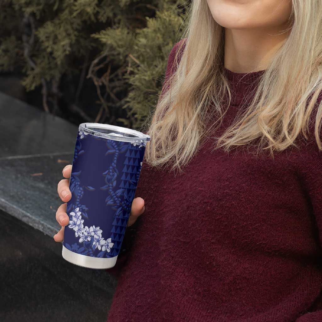 Mokihana Maile and Ilima Leis Tumbler Cup Uliuli Hawaiian Tapa Quilt Pattern - Polynesian Pride