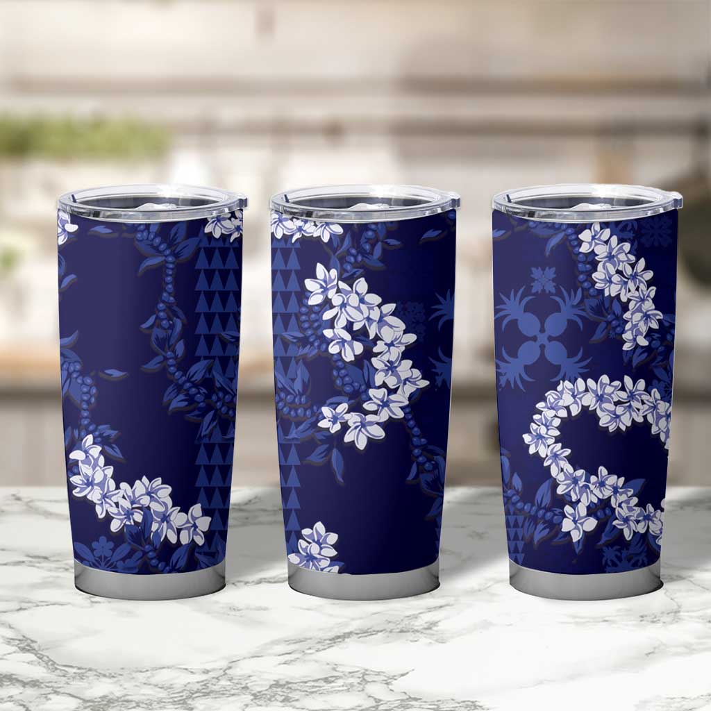 Mokihana Maile and Ilima Leis Tumbler Cup Uliuli Hawaiian Tapa Quilt Pattern - Polynesian Pride