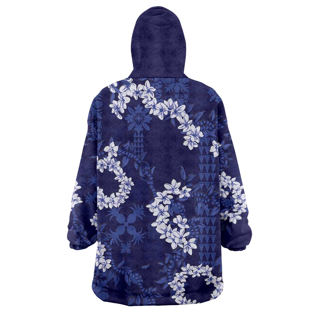 Mokihana Maile and Ilima Leis Wearable Blanket Hoodie Uliuli Hawaiian Tapa Quilt Pattern - Polynesian Pride