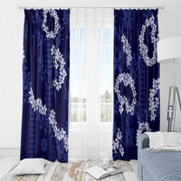 Mokihana Maile and Ilima Leis Window Curtain Uliuli Hawaiian Tapa Quilt Pattern - Polynesian Pride