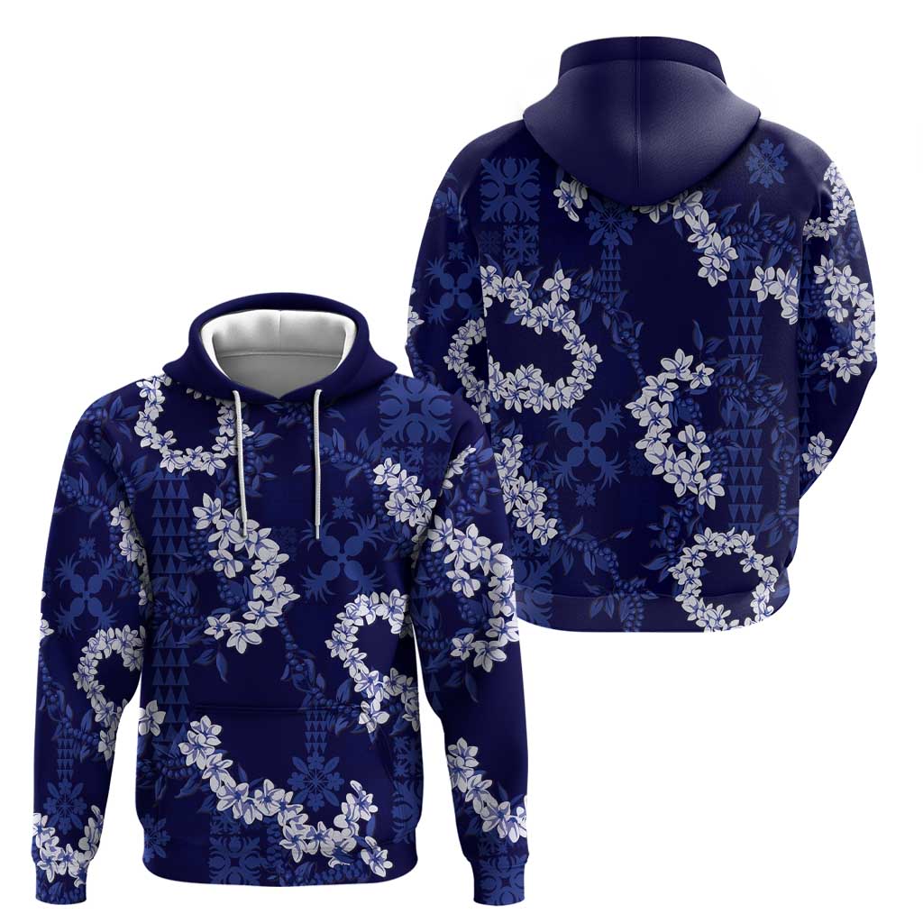 Mokihana Maile and Ilima Leis Zip Hoodie Uliuli Hawaiian Tapa Quilt Pattern - Polynesian Pride
