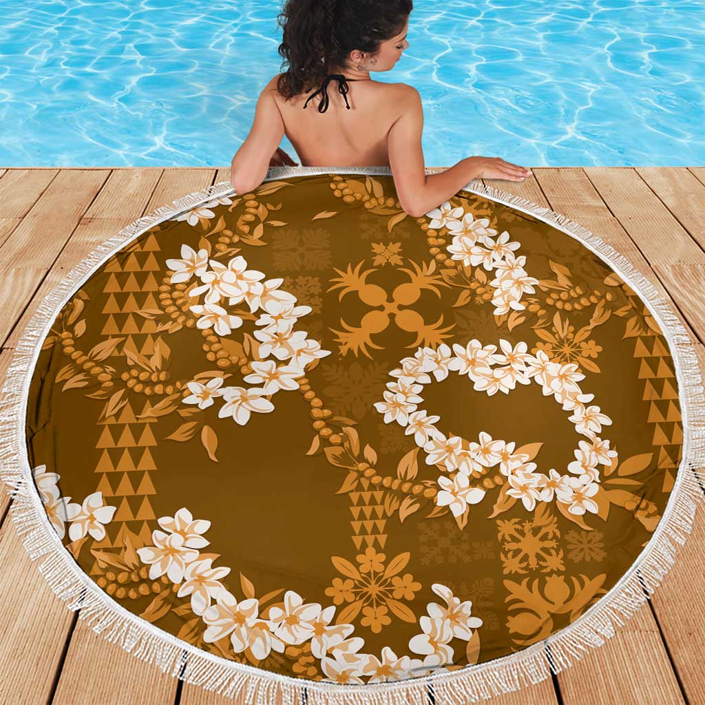 Mokihana Maile and Ilima Leis Beach Blanket Alani Hawaiian Tapa Quilt Pattern - Polynesian Pride