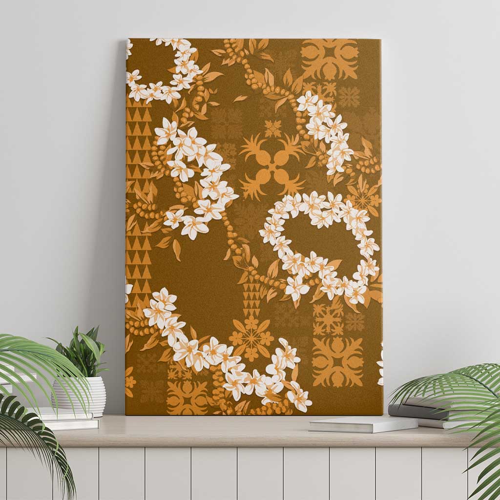Mokihana Maile and Ilima Leis Canvas Wall Art Alani Hawaiian Tapa Quilt Pattern - Polynesian Pride
